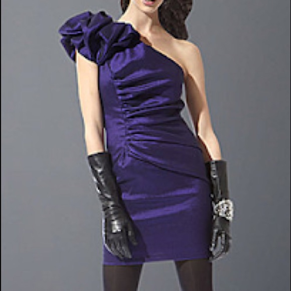 Jessica McClintock one shoulder cocktail dress